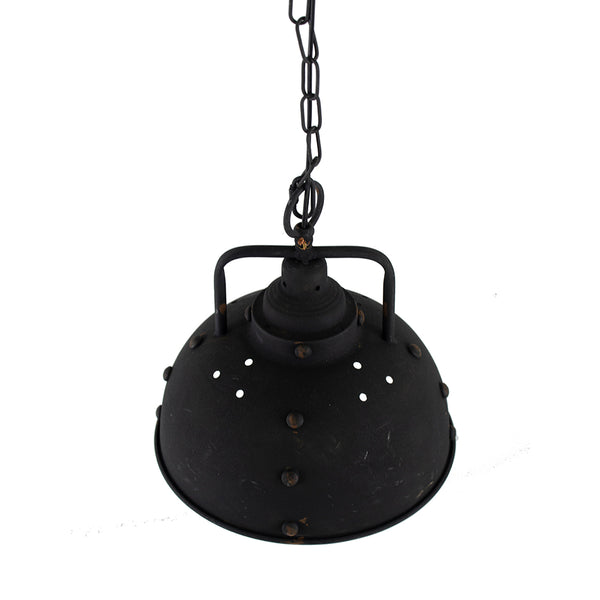 English Elm D10.4x11.4" Industrial Metal Hanging Lamp with Chain & Ceiling Mount, Focused Accent Lighting for Kitchen W2078P395541