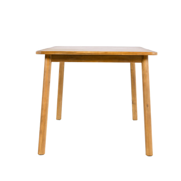 English Elm Christopher Knight Home® - Visola Teak Acacia Wood 67" Outdoor Dining Table – Durable Slatted Top, Curved Edges, Premium Patio Classic N775P235144T