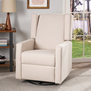 English Elm Christopher Knight Home® - Swivel Recliner Pushback Chair with Lever & Wingback Design, Space-Saving Swivel Recliner for Living Room Beige 67547.00BGE