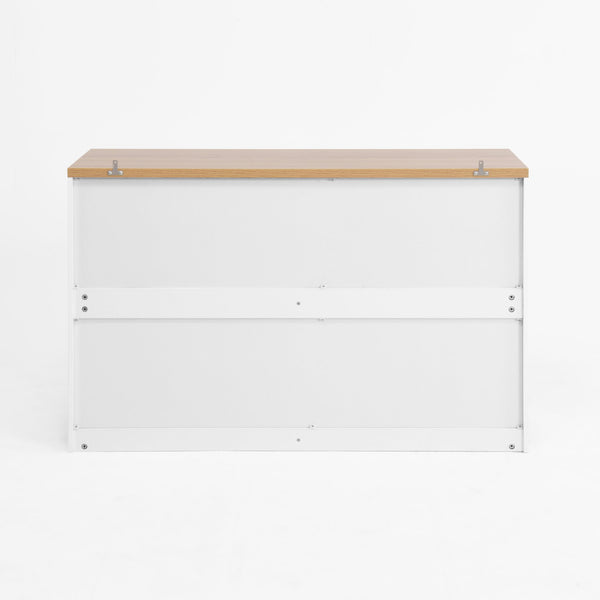 English Elm 6 Drawer Storage Cabinet with Slim 6-Drawer Dresser Design for Bedroom, Hallway & Small Spaces — Sturdy, Spacious Organizer White,Wood W409P225880