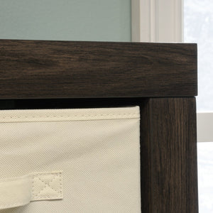 English Elm 8-Cube Organizer Brown finish - 8-Compartment Engineered Wood Storage with Removable Bins, 31"x15"x58" B356P402702