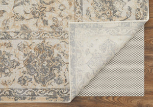 Feizy Rugs Celene Vintage Inspired Floral Rug – Traditional Elegance With Hand-knotted Look, Power Loomed Ivory,Tan,Gray Viscose,Polyester Cel39l0fbgegryj00