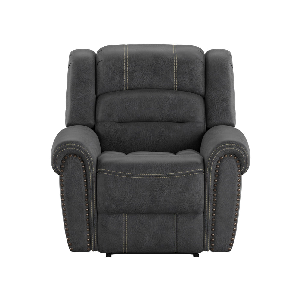 English Elm Wallace & Bay - Gray Gliding Recliner — Slate Gray Fabric Recliner with Smooth Glide, Classic Style, Easy Care Comfort B361P384420