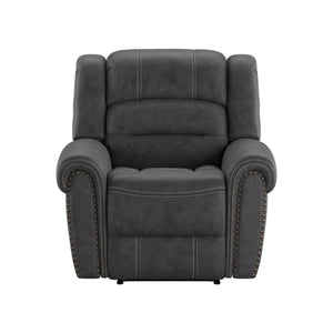 English Elm Wallace & Bay - Gray Gliding Recliner — Slate Gray Fabric Recliner with Smooth Glide, Classic Style, Easy Care Comfort B361P384420