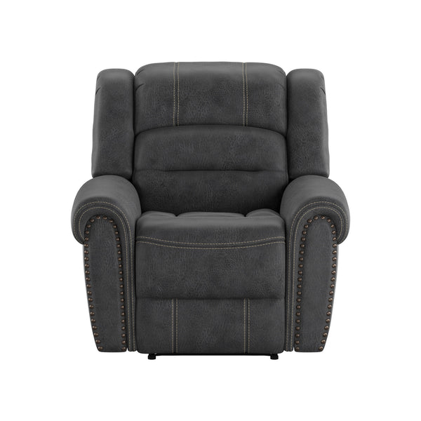 English Elm Wallace & Bay - Gray Gliding Recliner — Slate Gray Fabric Recliner with Smooth Glide, Classic Style, Easy Care Comfort B361P384420