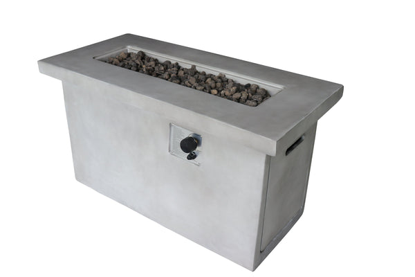 English Elm 24'' Concrete Propane/Natural Gas Outdoor Fire Pit Table with 50,000 BTU, Stainless Steel Burner, Weather-Resistant Gray B120P247439