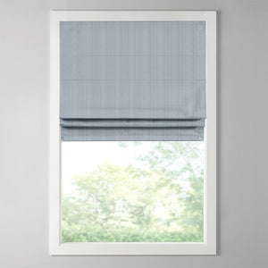English Elm Basketweave Roman Shade with Thermal Foam Backing for Energy Efficiency, Cordless Easy Operation and Privacy Blue 11.42 L x 5.38 W x 7.48 H B035129724
