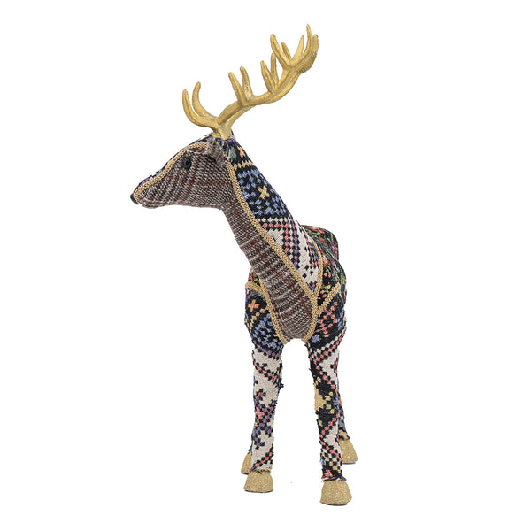 English Elm 13x6.3x16.5" Velvet Foam Standing Deer - Multi-Color Modern Timeless Accent, Lightweight Decor W2078P359168