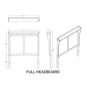 English Elm Augusta Solid Wood Full Bed with Lit Panel Headboard, Low Profile Sturdy Construction, Stylish Beige+Brown 60.83 L x 10.24 W x 49.41 H B201S00392