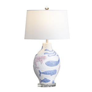Crestview Collection 31.5"H Coastal Charm Ceramic Table Lamp Set With Sea Creatures, 3-way Socket & Crystal Base, 2pcs   Cvazp106