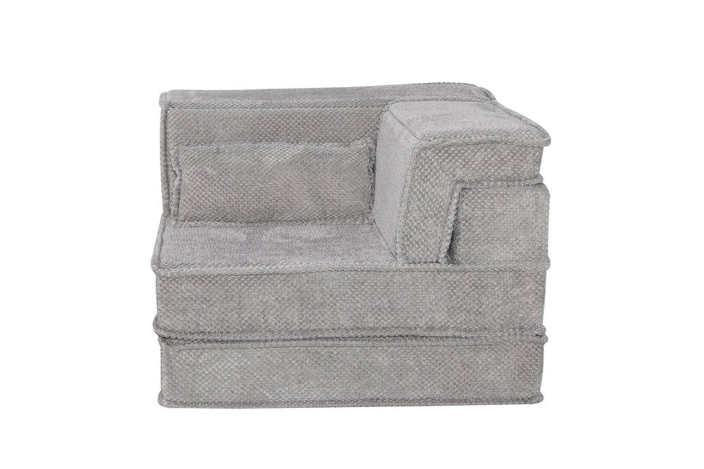 English Elm Compression Modular Floor Sofa Bed - Versatile, No Assembly, Soft Fleece, Memory Foam Loveseat, Light Grey W3723P377153