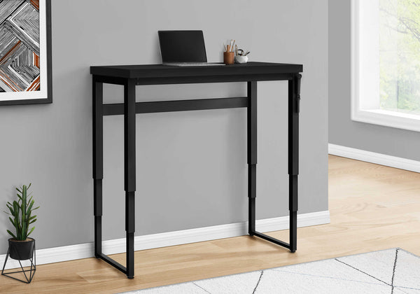 English Elm Computer Desk – Adjustable Standing Workstation, Modern Black Laminate & Metal, Perfect For Home Office B2710P219897