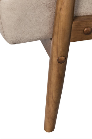 English Elm 25.38'' 25.38" Wide Classic Mid-Century Modern Arm Chair with Solid Wood Arms, Plush Foam & Microfiber Finish Light Camel B2735P271019