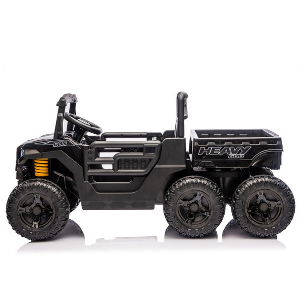 English Elm 24v 400w Six Wheel Kids Electric Dump Truck 4wd Remote Control Ride on Toy Black W1578P353176