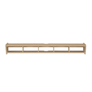 English Elm Walker Edison - Modern Wall-Mounted Floating TV Stand Coastal Oak – Minimalist MDF Shelf for TVs up to 70", 5 Cubby Storage, Cord Management, Hardware Included Light Brown 69 L x 14 W x 4 H B185P168908