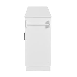 English Elm U_style Contemporary Buffet Cabinet Melamine Mdf Dining Room Storage with Adjustable Shelves White N711P437643K
