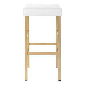 OSP Home Furnishings 30" Gold Backless Stool White
