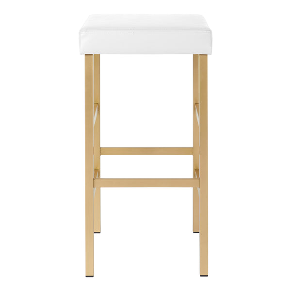 OSP Home Furnishings 30" Gold Backless Stool White