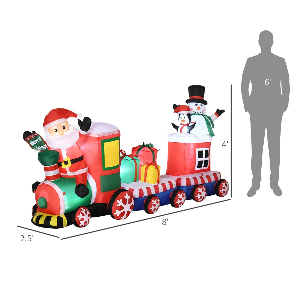 English Elm Inflatable Holiday Train Scene with Santa Led Lit Yard Display for Festive Decor T3971P414253