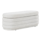 OSP Home Furnishings Clifford Storage Bench Parchment Sherpa