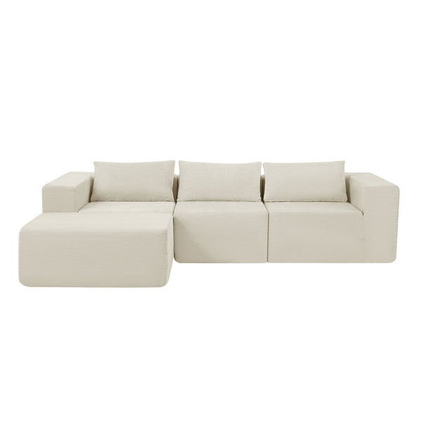 English Elm Christopher Knight Home® - 107" Compressed Sectional Sofas In Elegant Khaki - Modular Design, Cloud-Like Comfort & Durability! N771P346765V_N771P346766V