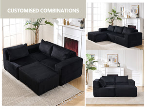 English Elm Modern Minimalist Modular Sectional Sofa – L-Shape Cloud Couch With Right-Facing Chaise For Comfort W2959S00010