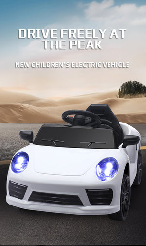 English Elm Ride on Electric Sports Car for Kids 12v Dual Motor with Remote Swing and Led Lights White W1760P358694