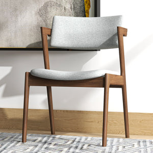 English Elm Ashcroft Furniture - Edwin Mid-Century Light Gray Fabric Dining Chairs Set of 2 — Solid Wood, Cushioned, Versatile Seating, 31.3"H B183P232083