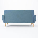 Christopher Knight Home® - Noble House - Bernice Petite Mid Century Modern Tufted Blue Fabric Sofa