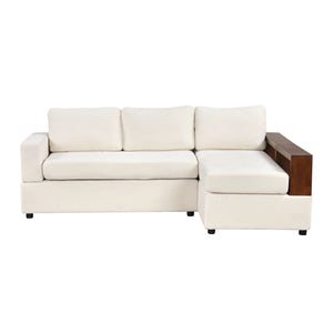 English Elm Christopher Knight Home® - 87.4" Sectional Sofa with Chaise, Chenille Upholstery, Reversible Armrests & Hidden Storage for Cozy Living Beige N763S000010A