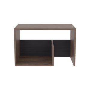 English Elm Side Sallis Modern Engineered Wood End Table with Open Shelf, Lightweight Portable Space-Saving Accent (24.9H) Brown B092P309182