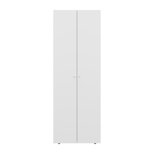 English Elm Home 2 Doors Closet System Armoire with Hanging Rod & Shelf, Compact 66.9" Tall White Storage Solution B200P350352