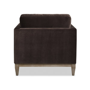 English Elm Jennifer Taylor Home - Knox 36" Modern Farmhouse Arm Chair - Luxurious Deep Brown Velvet For Stylish Comfort & Durability B2719P238326