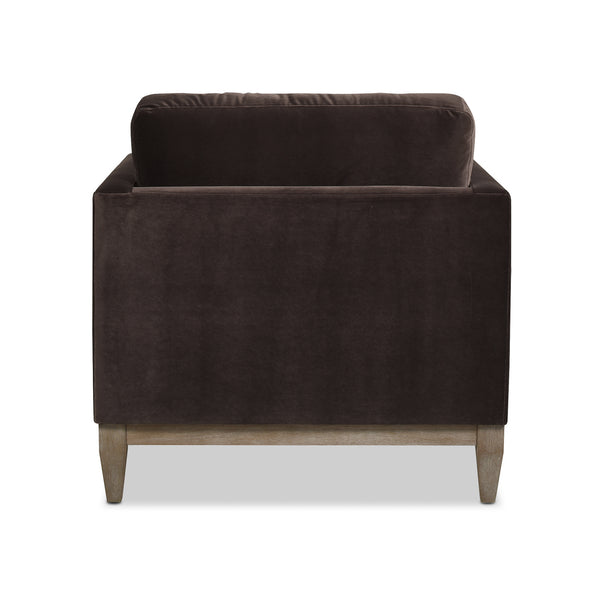 English Elm Jennifer Taylor Home - Knox 36" Modern Farmhouse Arm Chair - Luxurious Deep Brown Velvet For Stylish Comfort & Durability B2719P238326