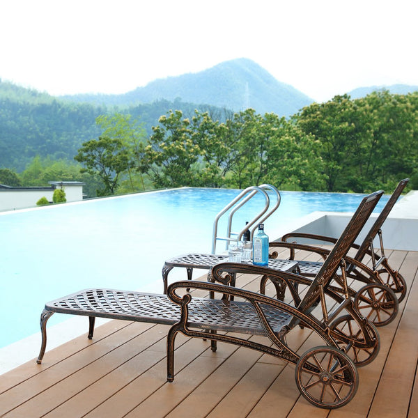 English Elm Aluminium Lounge Chair Set - 2-Piece, Adjustable, Weather-Resistant, Stylish Comfort For Outdoor Use W640P186312