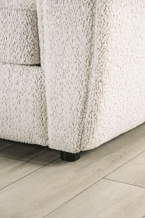 English Elm Box Tuxedo Bouclé Chair with Tall Arms Low Back High-Density Foam Wooden Legs Elegant Off-White B2741P378515