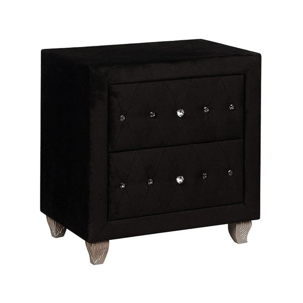 English Elm Rea Glam Velvet 2 Drawer Nightstand with Crystal Knobs and Cabriole Legs B056P417088