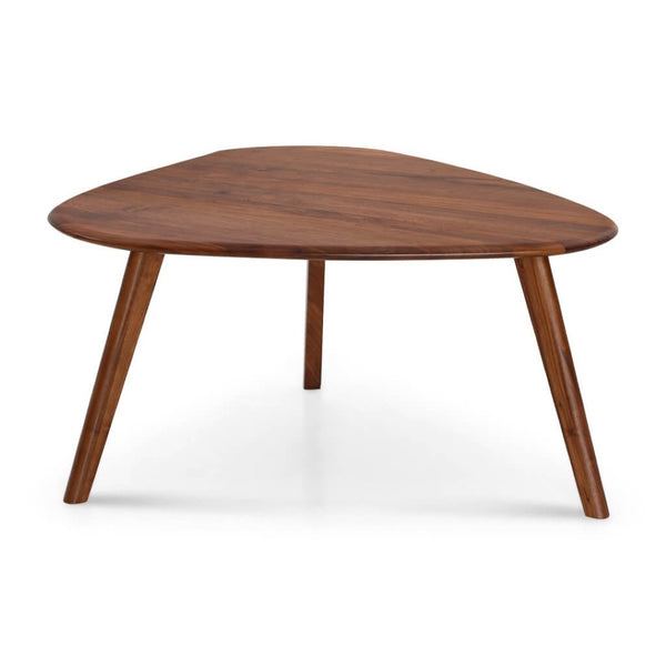 English Elm Triangular Solid Walnut Nesting Tables Two Piece Set for Modern Living Rooms B353S00015