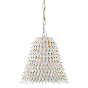 Overlay Pendant: Artisanal White Dome Light Fixture with Fluted Edges for Bohemian Elegance
