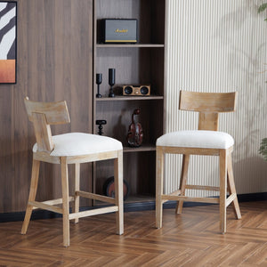 English Elm 27" Armless Counter Stools Set of 2 Padded Rubberwood Kitchen Island Seating N780P403744F