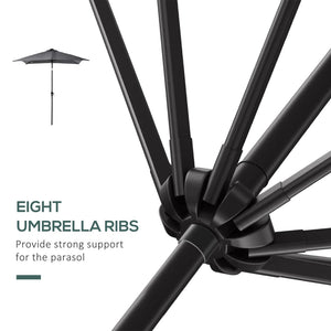 English Elm Outsunny 9' X 7' Solar-Powered Led Patio Umbrella With Tilt & Crank, Perfect For Outdoor Spaces! W2225P174268-GIGA