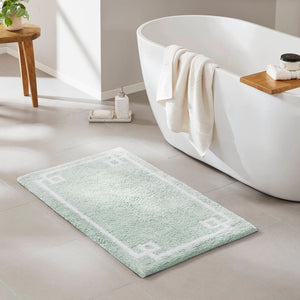 JLA Home Madison Park - Cotton Tufted Bath Rug Runner 24x72 - Plush OEKO-TEX Cotton, Skid-Resistant Backing, Machine Washable Seafoam MP72-3613