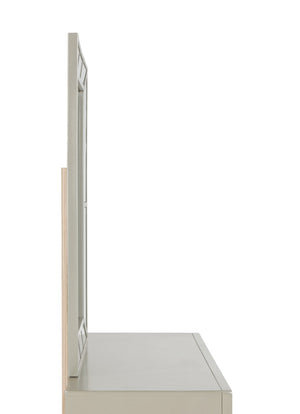 English Elm Elegant Silver Champagne Wall Mirror Wide Horizontal Frame for Living Room Decor B078108442