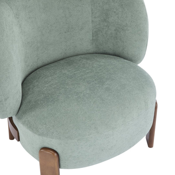 English Elm Christopher Knight Home® - Cozy Wingback Armchair with Plush Bouclé Upholstery, Solid Wood Legs, Ergonomic Support, Timeless Style Green 33.5 L x 25.5 W x 21.5 H N776P298155G