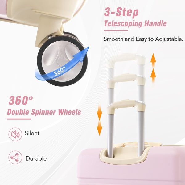 English Elm Hardshell Abs Spinner Luggage Set Four Piece Expandable Tsa Lock Travel Suitcases Light Pink N732P170218U