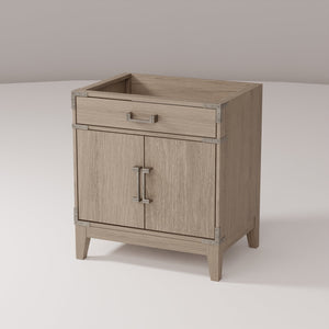 English Elm Grey Oak Single-Sink Bathroom Vanity 30" W X 22" D – Modern Design With Soft-Close Storage Solutions B2731P259761