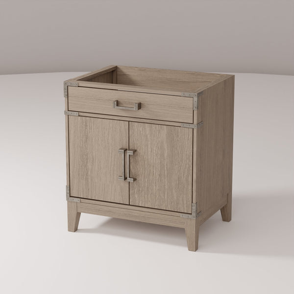 English Elm Grey Oak Single-Sink Bathroom Vanity 30" W X 22" D – Modern Design With Soft-Close Storage Solutions B2731P259761