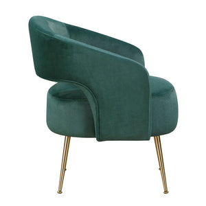 English Elm Modern Velvet Accent Chair Plush Foam Seat Gold Leg Base for Living Room Dark Green B011P458635