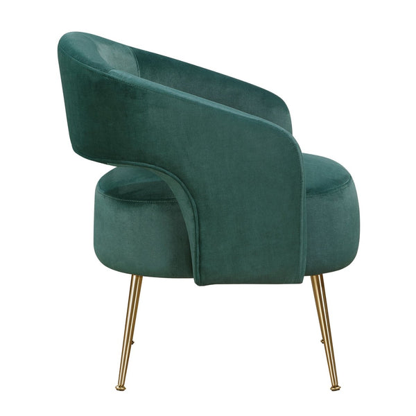 English Elm Modern Velvet Accent Chair Plush Foam Seat Gold Leg Base for Living Room Dark Green B011P458635