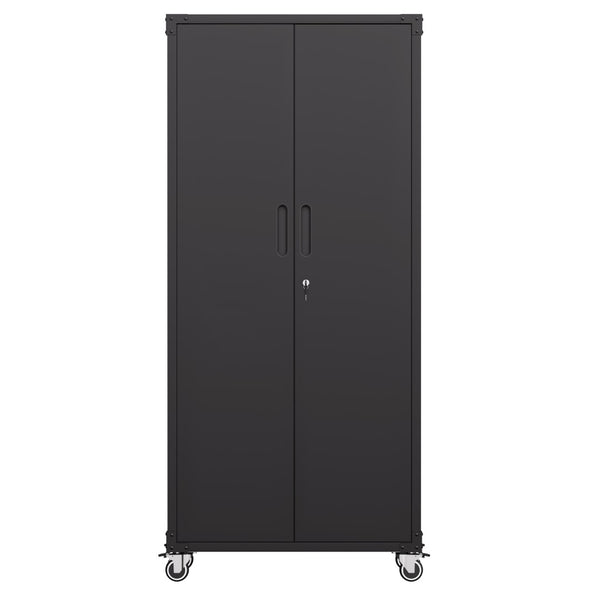 English Elm 71" Rolling Steel Garage Cabinet Lockable Doors Adjustable Shelves Heavy Duty T2398P413023